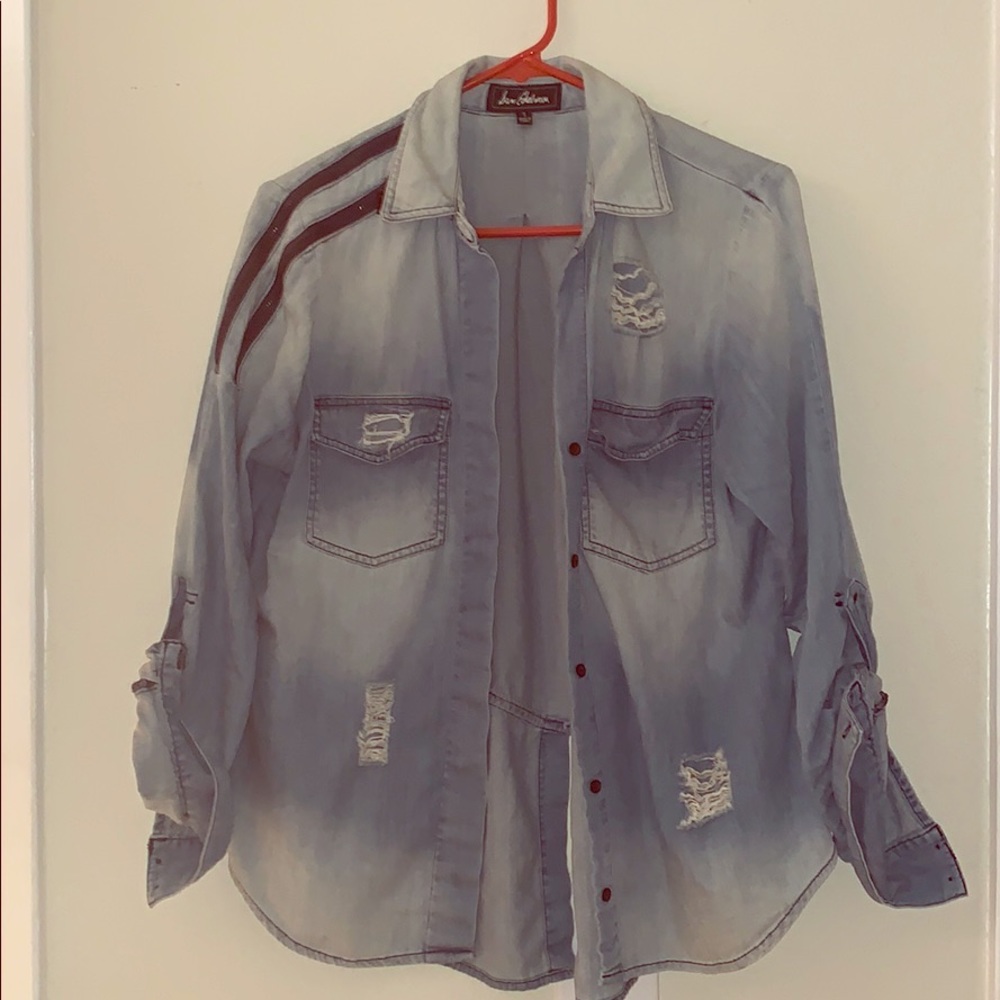 Long sleeve jean shirt